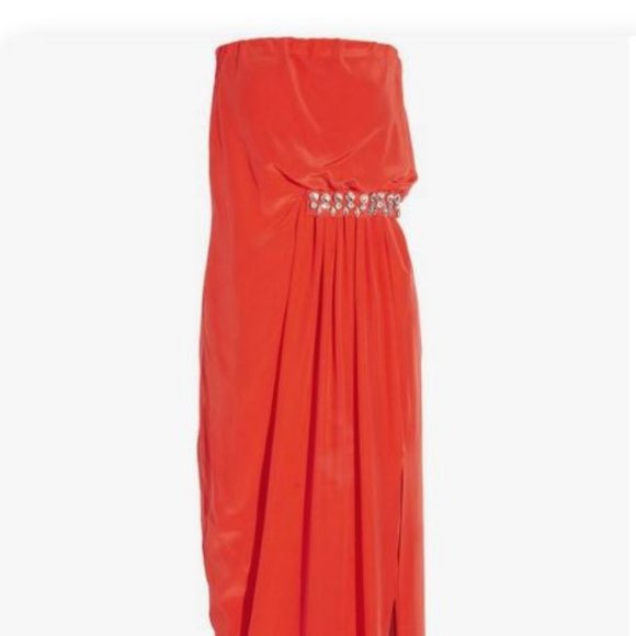 MALENE BIRGER Strapless Silk Gown, Crystal Belt - Picture 5 of 16